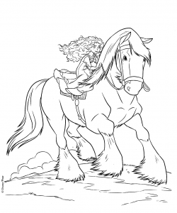 Disney's rebellious princess Merida, on her beautiful horse
