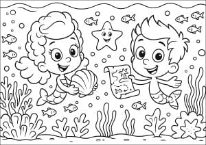 The bubble guppies on a treasure hunt