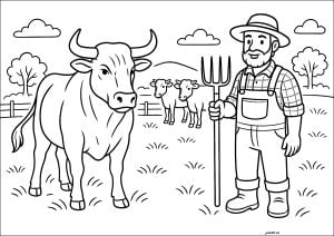 Farmer And Bull