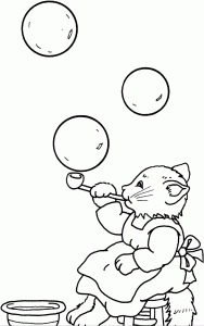 Cat that blows bubbles