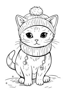 Cat with hat and scarf
