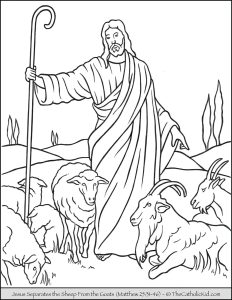 Jesus separating the sheep from the goats