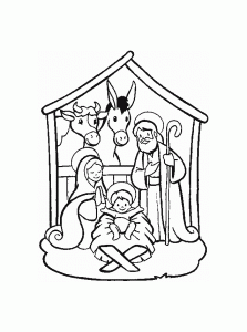 Free Nativity scene coloring pages to print