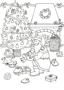 Santa Claus Preparing The Presents