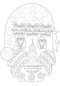 Santa's head and patterns