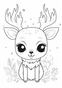 Printable "reindeer" easy coloring sheets for Kids