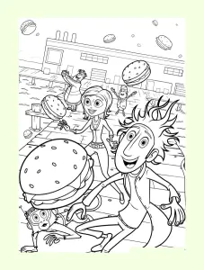 Coloring Of Giant Meatballs Storm To Download For Free
