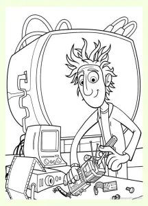 Giant Meatballs Storm Coloring Page For Kids