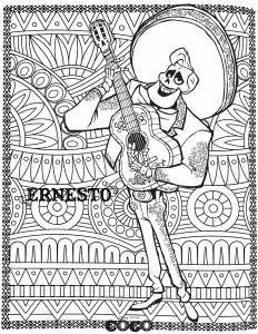 Ernesto de la Cruz with patterns in background