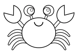 Crab drawn with geometric shapes
