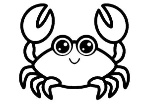 Thick line drawing of a crab