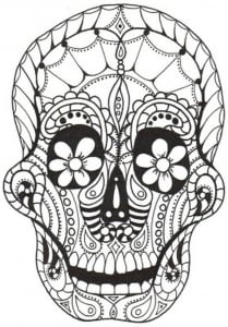 Días De Los Muertos  Day Of The Dead  Coloring Page To Print For Children
