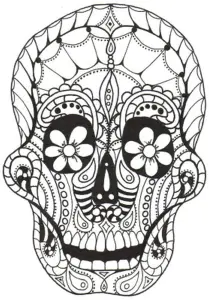 Días De Los Muertos  Day Of The Dead  Coloring Page To Print For Children