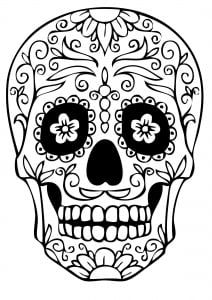 Drawing of Días de los muertos (Day of the Dead) free to download and color