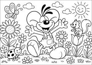 Diddl and friends in the garden