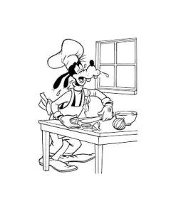 Goofy cooks onions