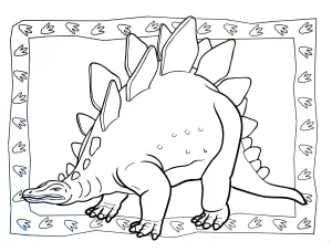 Printable Stegosaurus easy coloring sheets for Kids