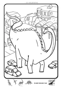 Printable Brachiosaurus easy coloring sheets for Kids