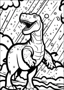 Thick line drawing of a T Rex