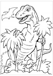 coloring-page-dinosaurs-for-kids : Tyrannosaur