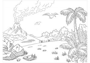 Coloring page dinosaurs for kids