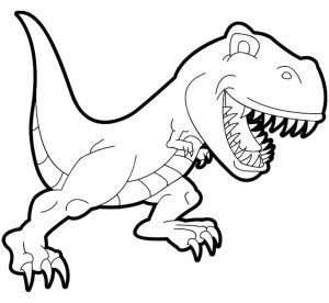 coloring-page-dinosaurs-free-to-color-for-kids : Tyrannosaur Rex (Cartoon)