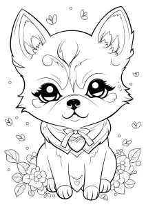 Cute Puppy With A Few Flowers