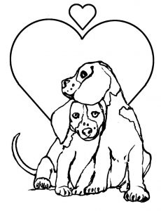 coloring-page-dog-for-children : loving dogs