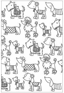 Cartoon coloring page with funny dog
