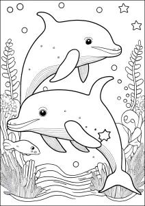Two Dolphins On The Seabed