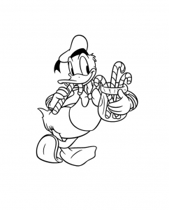 Simple coloring of Donald Duck - Donald Kids Coloring Pages