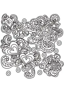 Doodle With Hearts And Stars