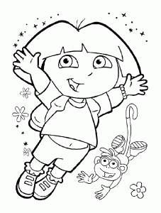 Coloring of Dora the Explorer to download free