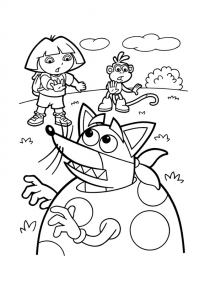 Image of Dora the Explorer to download and color
