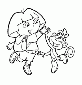 Free coloring pages of Dora the Explorer