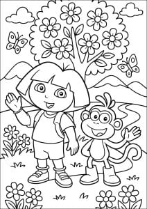 Dora and her friend in the enchanted forest