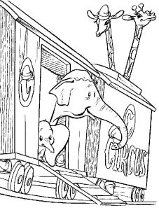 Dumbo image to download and color