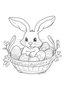 Decorated Bunny And Eggs