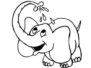 Elephant image to print and color