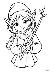 The Little Elf With Her Stick