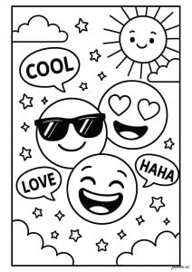 3 fun emojis in the sun