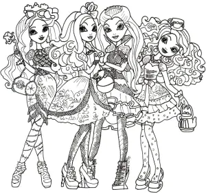3 Ever After High Dolls To Color