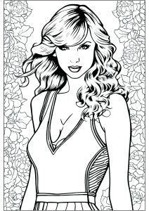 Beautiful Taylor Swift coloring page