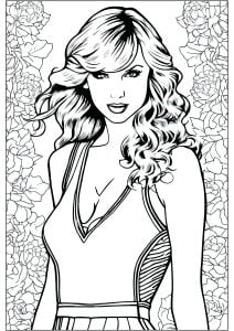 Beautiful Taylor Swift Coloring Page