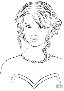Beautiful Taylor Swift coloring page - Famous singers Kids Coloring Pages