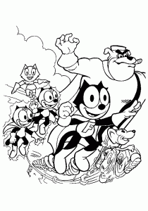 Felix the cat coloring pages for kids