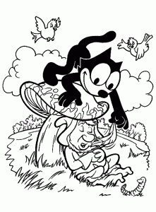 Felix the cat coloring pages for kids