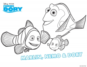 Finding Dory coloring pages to download for free