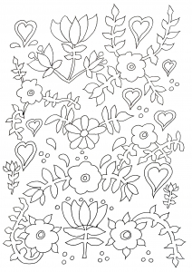 Naive coloring page Flowers