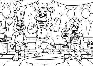 Animatronic robots at the party